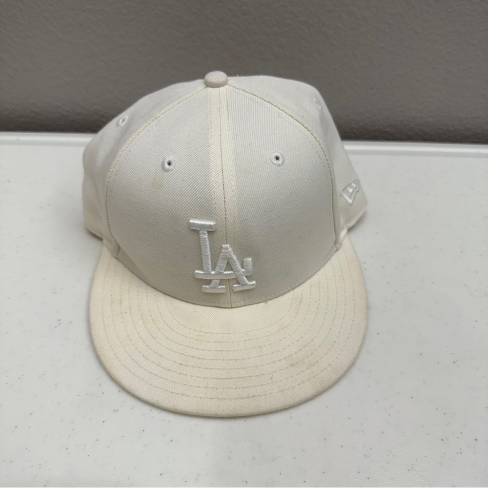 New Era LA Dodgers MLB Hat Cap All White 7 1/4